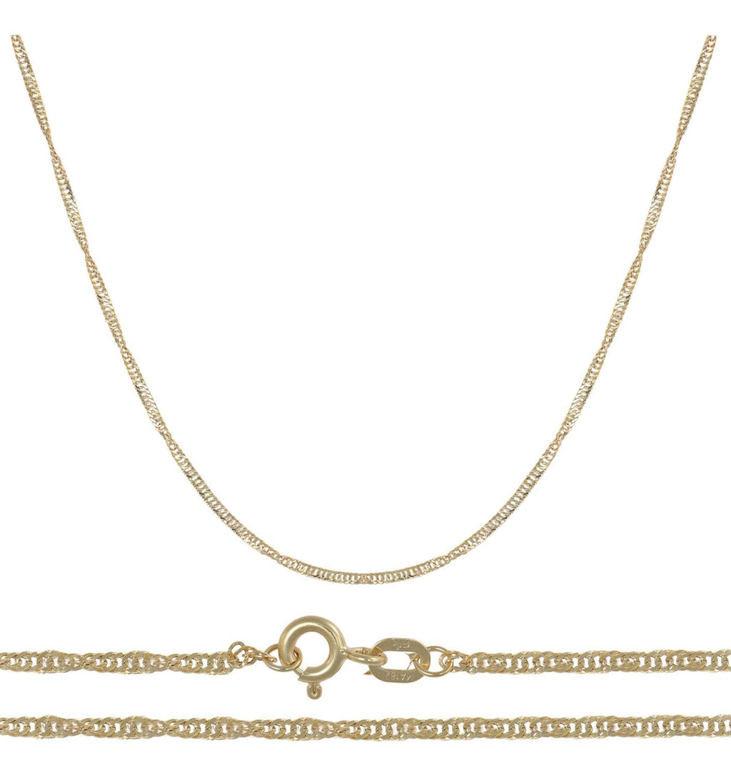 Cadena Singapur Oro 10k 50cm 2mm .8gr Italiano Color Dorado