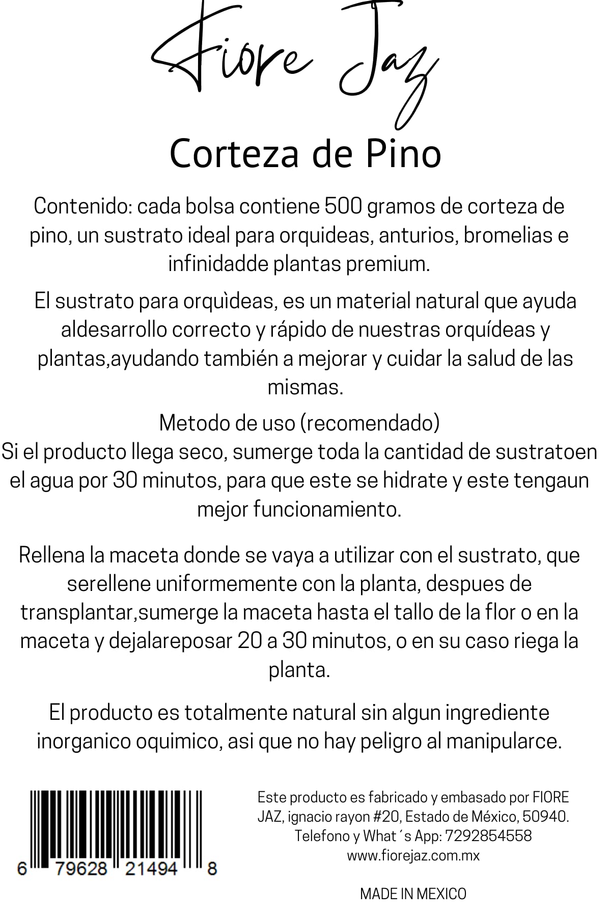 Corteza de Pino Natural 500g – Sustrato para Orquídeas