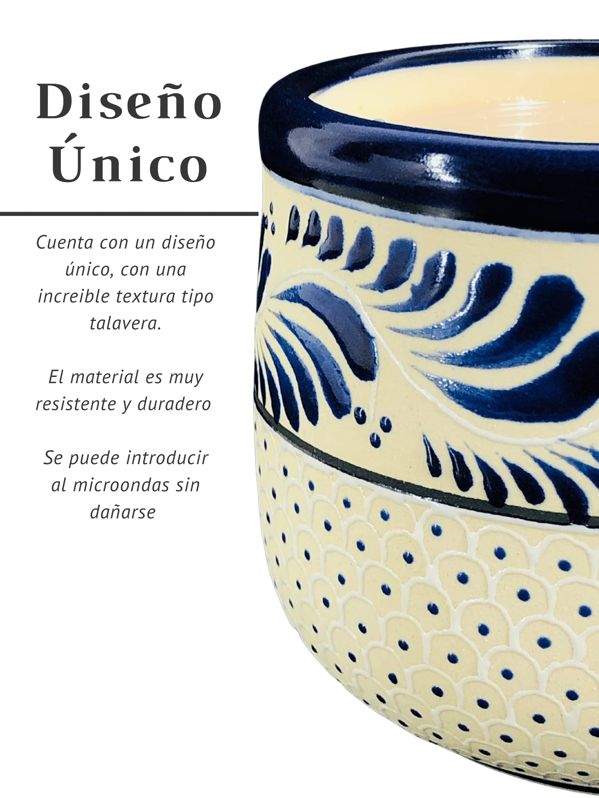 Taza de Cerámica tipo Talavera 399ml – Artesanal Hecha a Mano