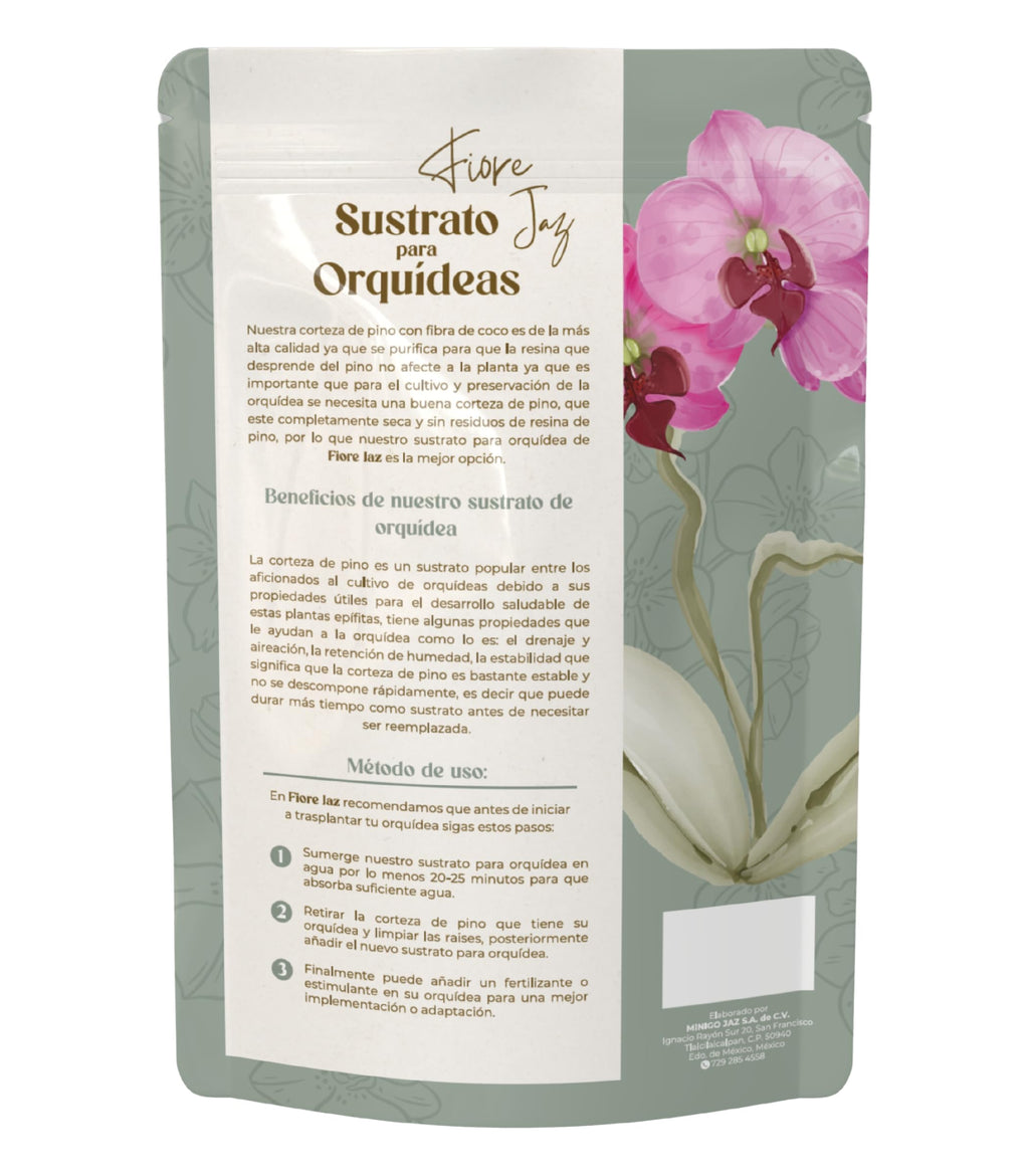 Sustrato para Orquídeas Fibra de Coco y Corteza de Pino 500g