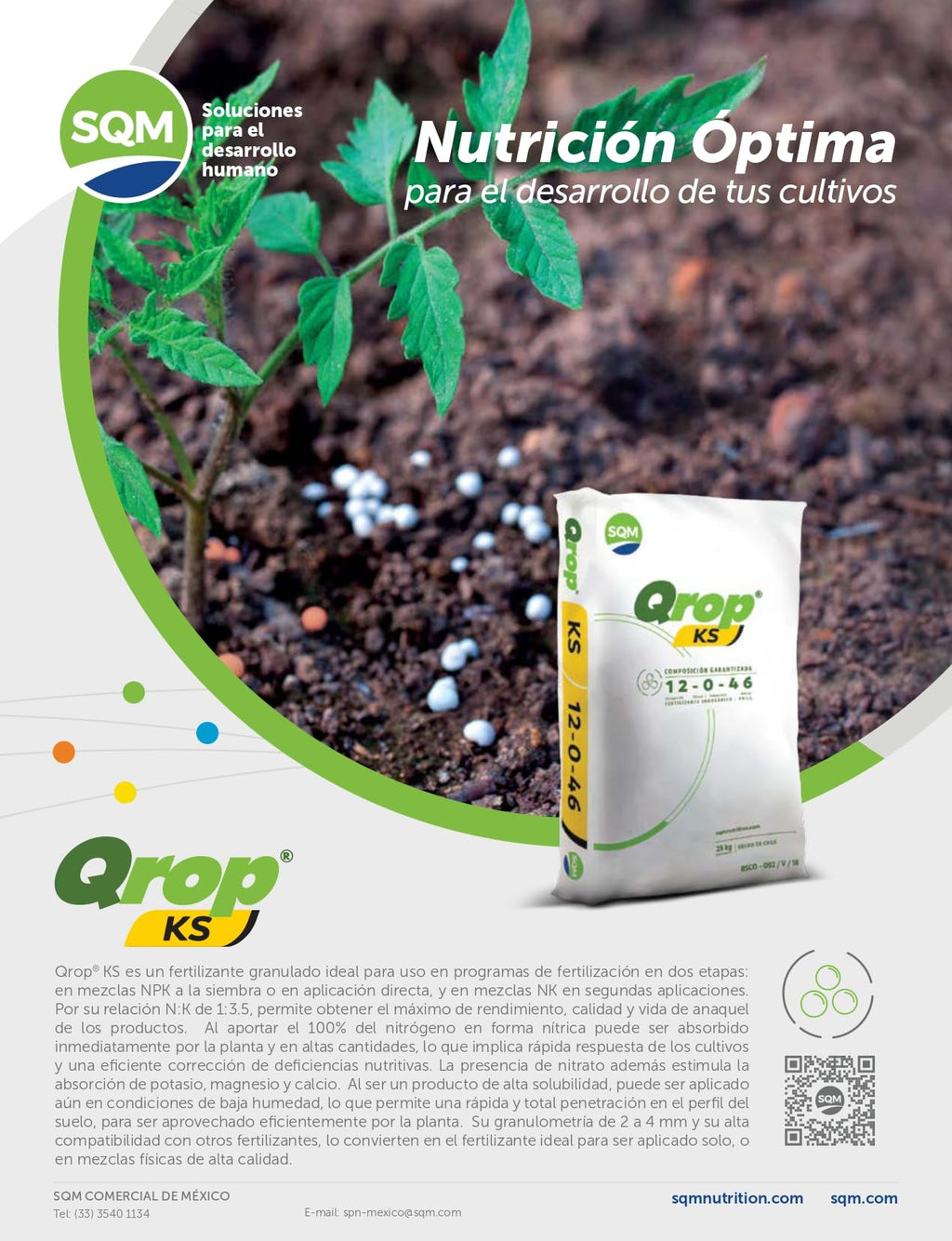 Qrop KS Granulado – Fertilizante de Potasio (Nitro-Phoska)