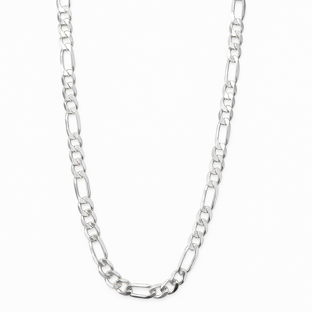 Cadena De Plata 925 Estilo 3x1 Figaro Calibre 4.1mm en 5 colores