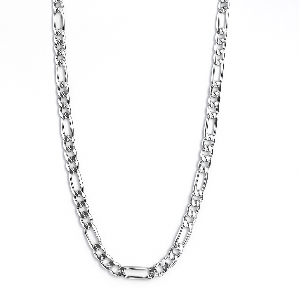 Cadena De Plata 925 Estilo 3x1 Figaro De Calibre 3.2mm en 5 Colores