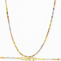 Cadena De Oro Italiano 10k, Grano De Café 3 colores, calibre 1.5mm