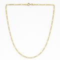 Cadena De Oro De 10k 3x1 Figaro Hueca Calibre 2.0mm