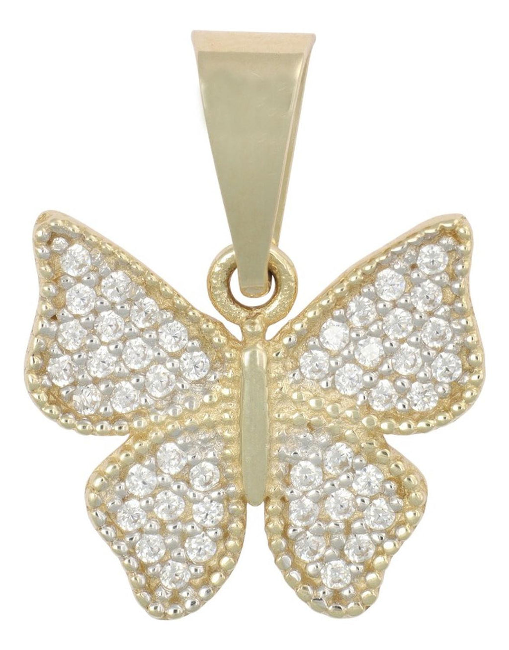 Dije De Mariposa Con Zirconia En Oro De 10k 1.7 Grm