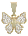 Dije De Mariposa Con Zirconia En Oro De 10k 1.7 Grm