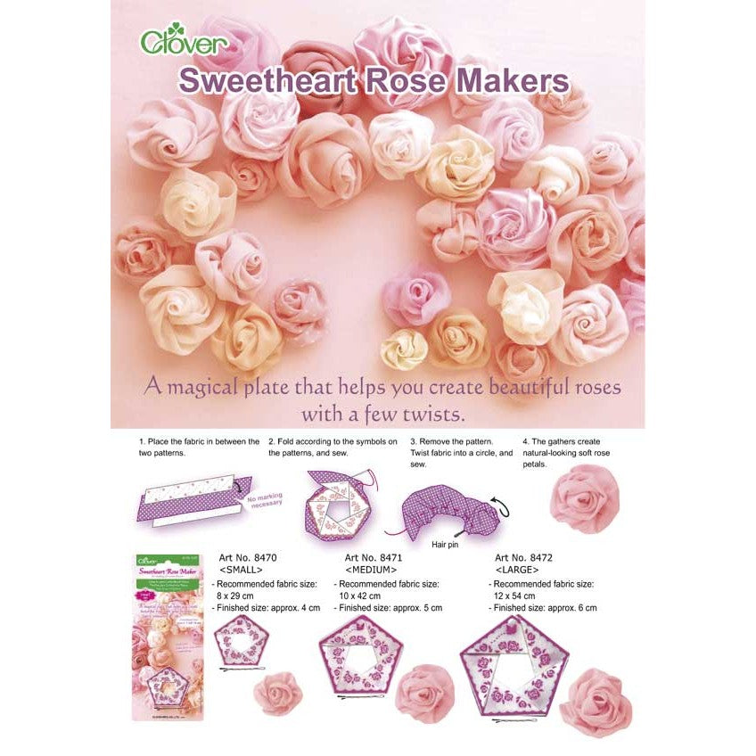 Molde de Plástico para Hacer Rosas Grandes (6 cm) de Tela Clover