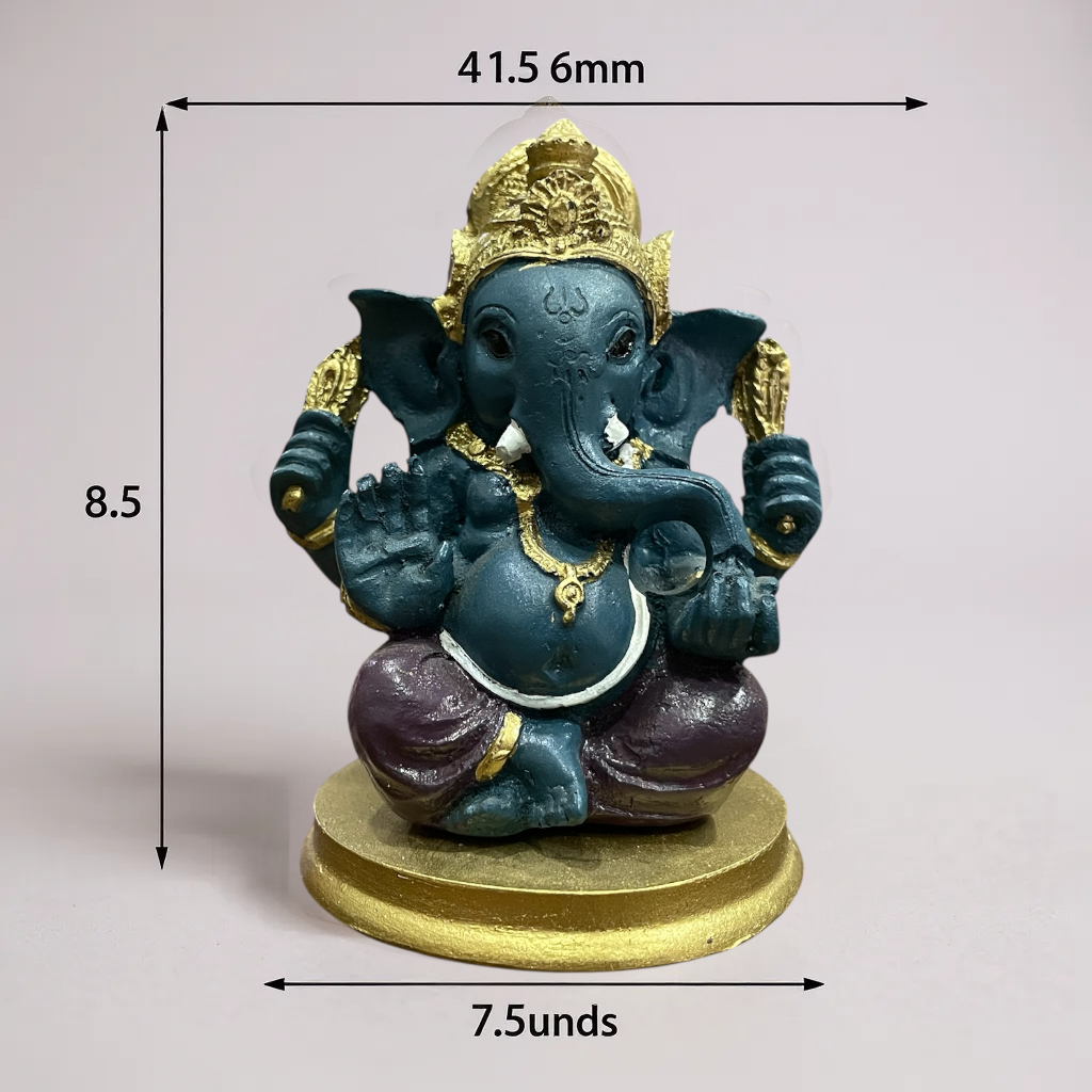 Ganesh 8.5 Cm Resina Nacional Pintado A Mano