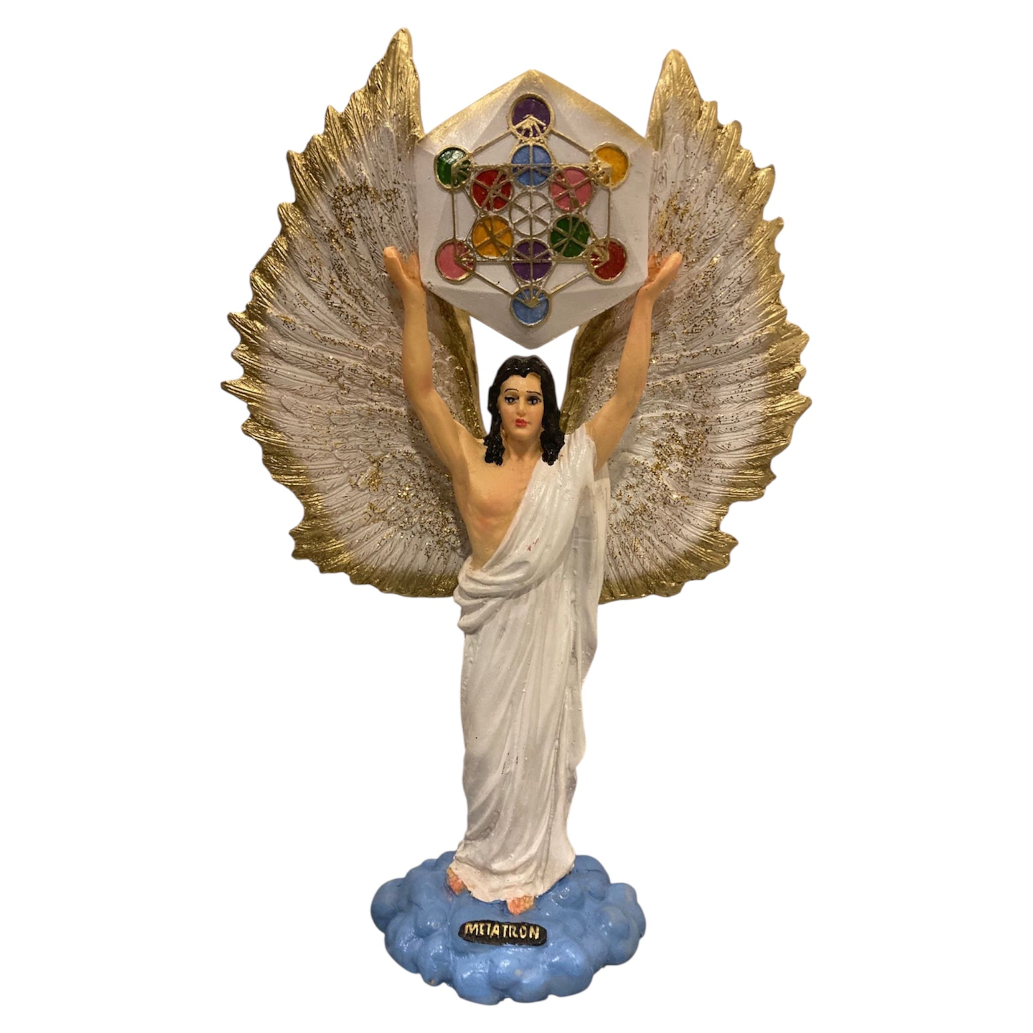 Metatron Arcangel Resina Nacional Pintado A Mano 32 Cm