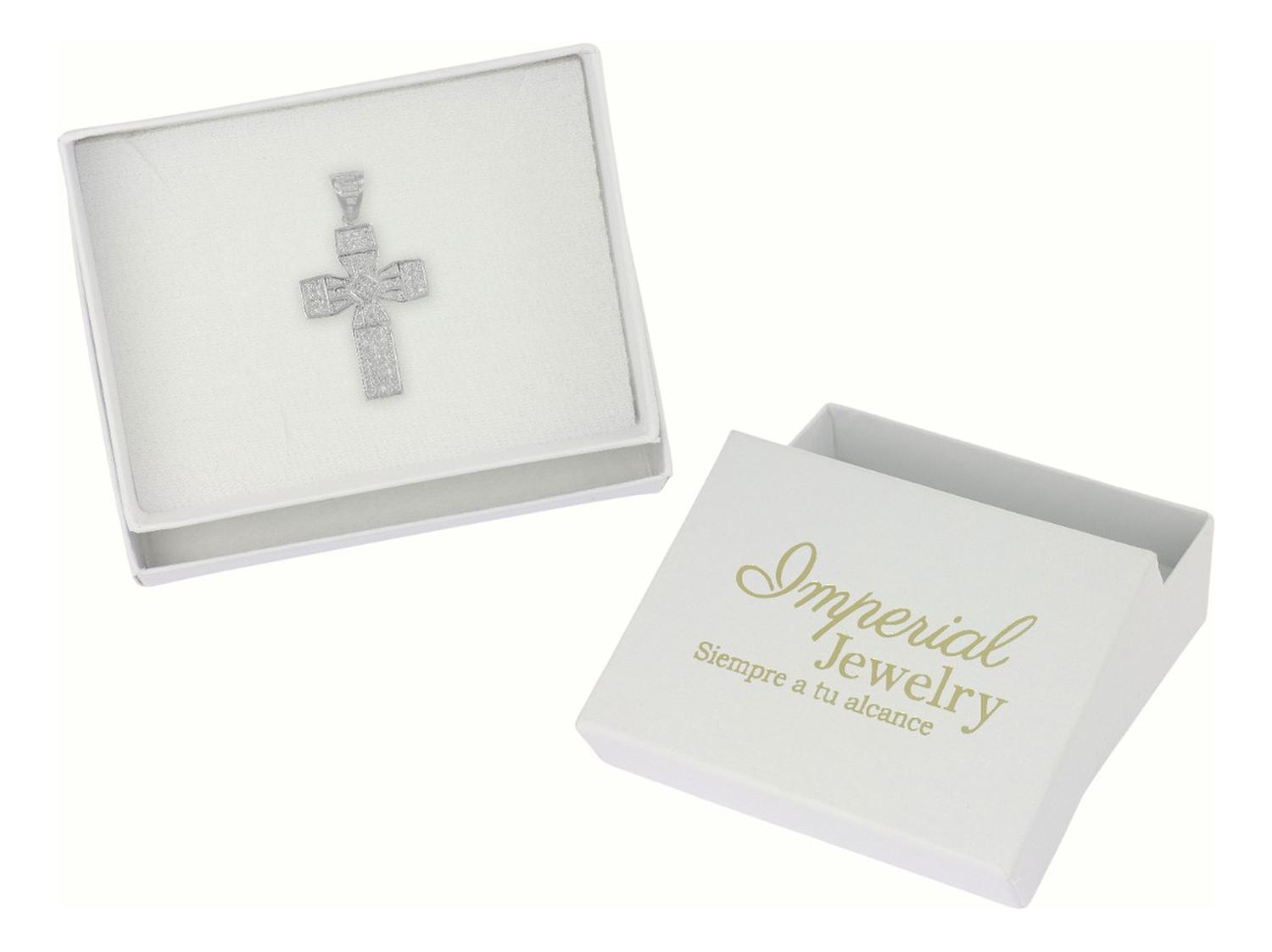 Dije Turco De Plata 925 De Cruz Cuadrada Con Zirconia