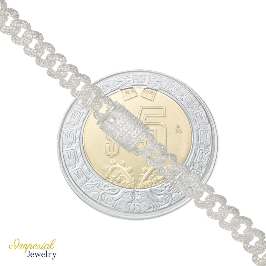 Esclava Turca De Plata 925 Barbada Con Zirconia De 19.5 Cm