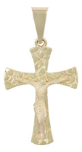 Dije En Figura De Cruz Con Cristo Arenado En Oro 10k 2.0 Grm