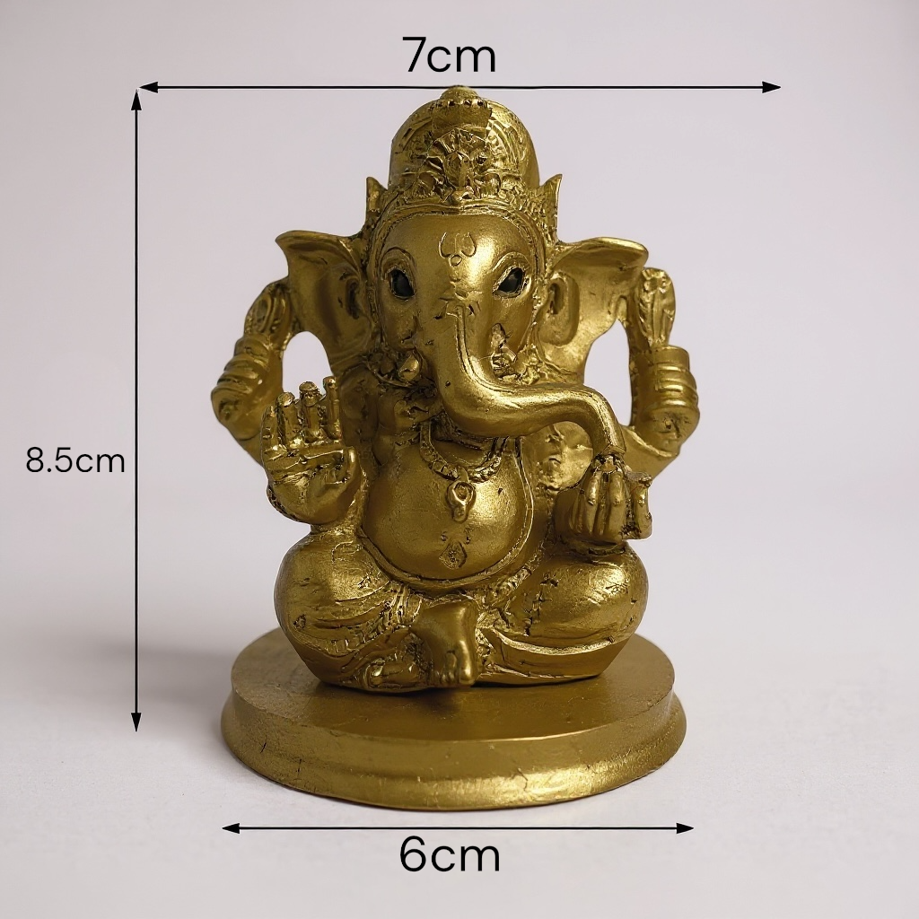 Ganesh 8.5 Cm Resina Nacional Pintado A Mano