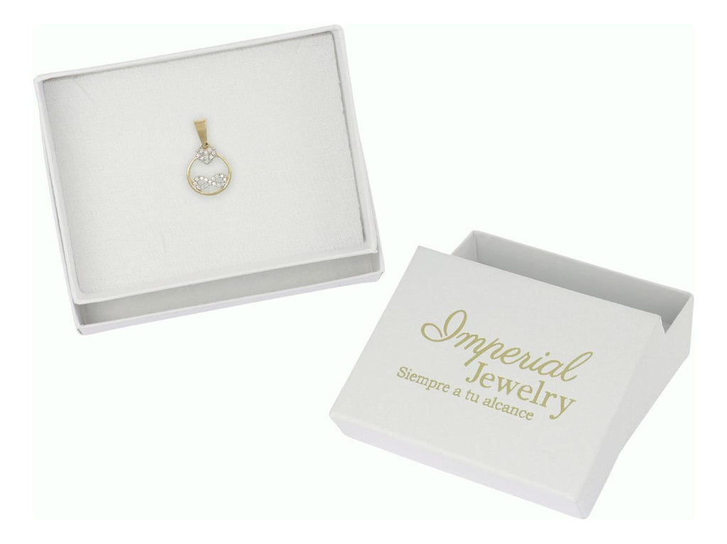 Dije De Corazón E Infinito Con Zirconia En Oro De 10k