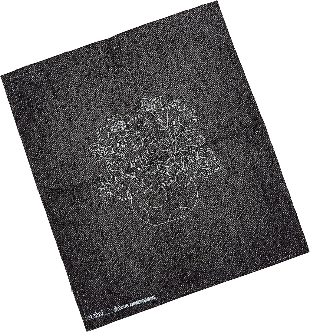 Kit para Punch Needle Floral sobre Negro