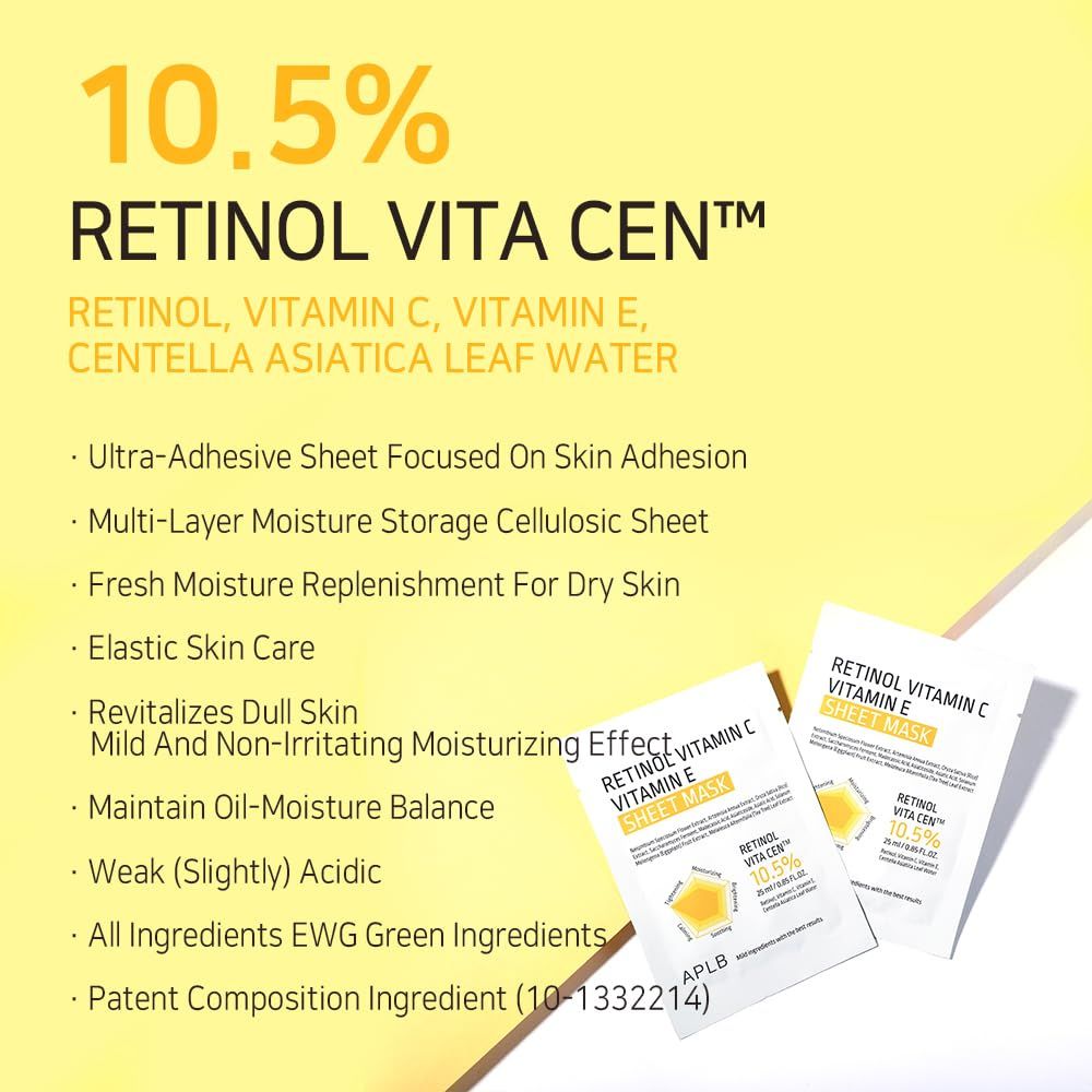 APLB - Retinol Vitamin C Vitamin E Sheet Mask | Mascarilla 25 ml