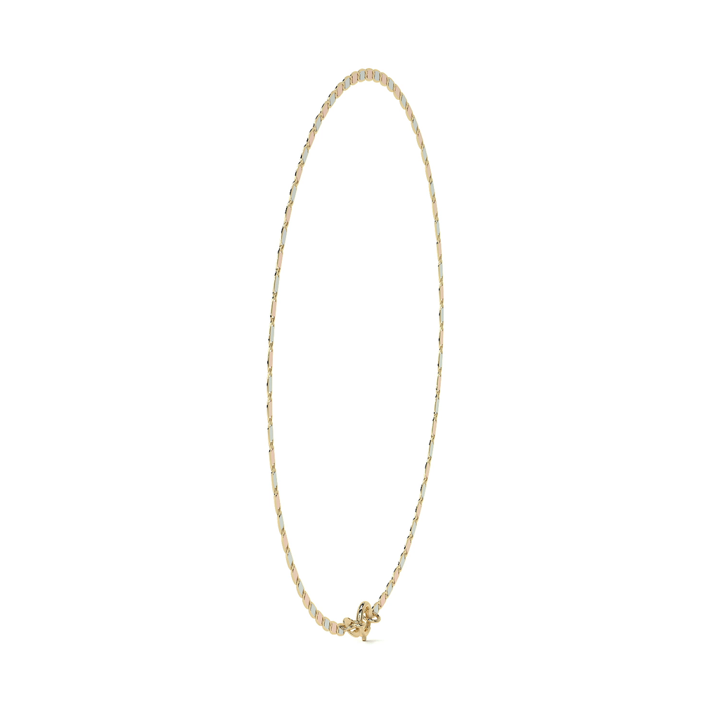 Pulsera de Oro 10K Estilo Italiano Valentino | Brazalete Delicado en Oro Amarillo o Tricolor