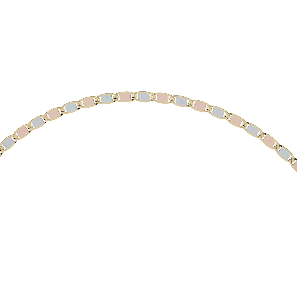 Pulsera de Oro 10K Estilo Italiano Valentino | Brazalete Delicado en Oro Amarillo o Tricolor