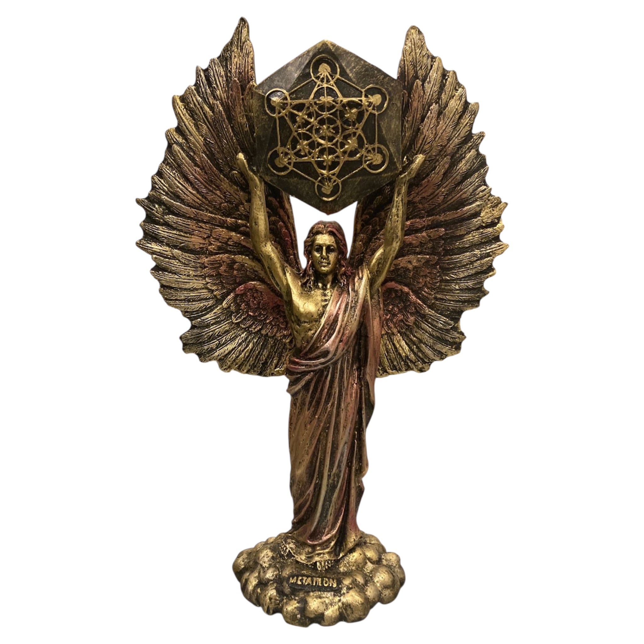 Metatron Arcangel Resina Nacional Pintado A Mano 32 Cm