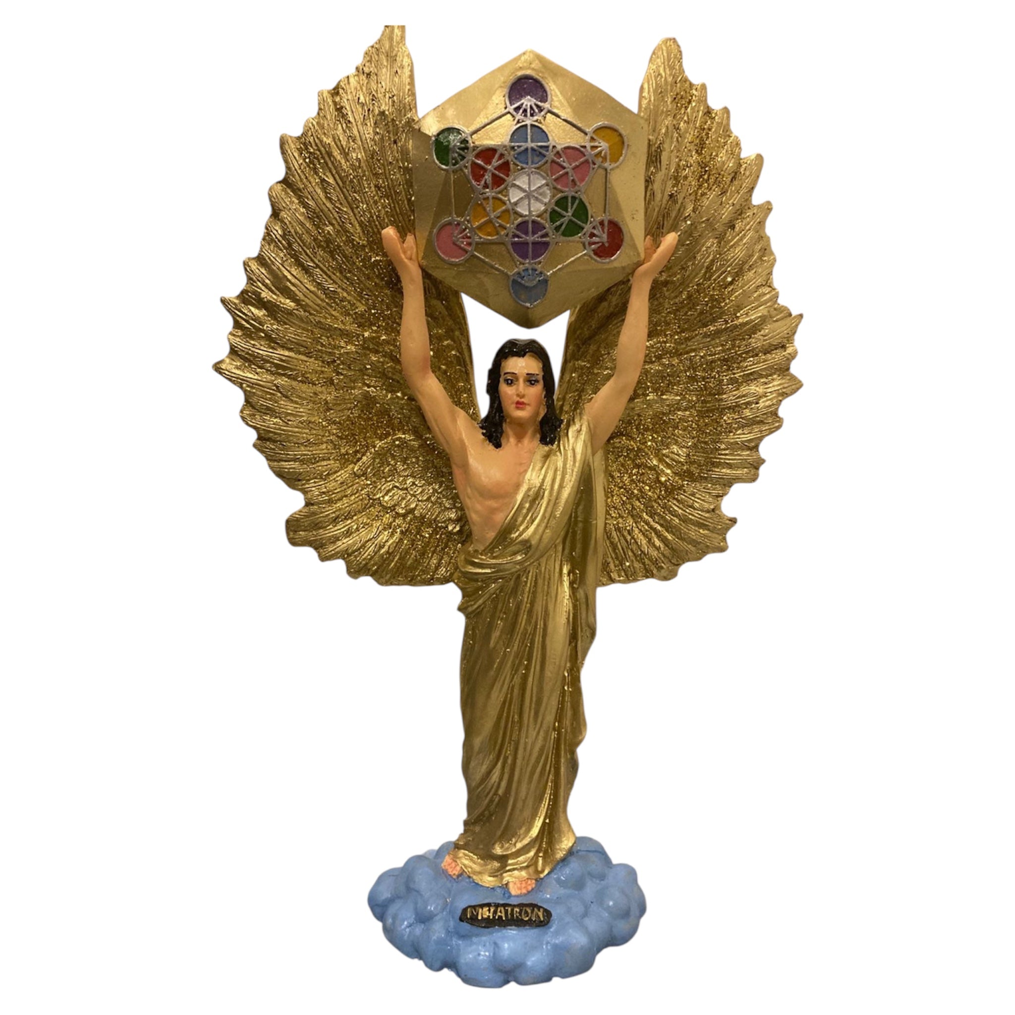 Metatron Arcangel Resina Nacional Pintado A Mano 32 Cm