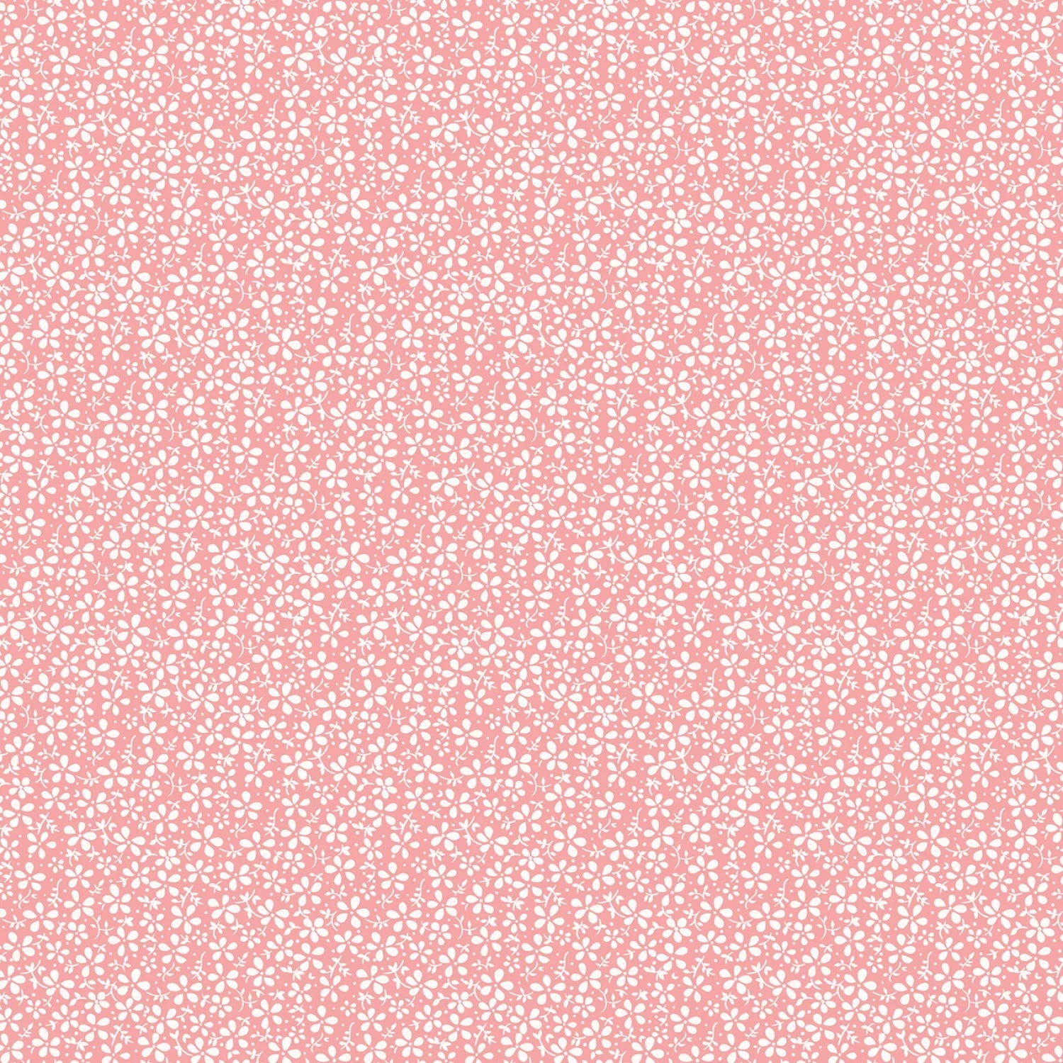 1/2 metro Mini Flores blancas sobre rosa coral Preciosas Miniaturas Riley Blake