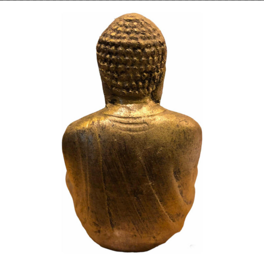 Buda Sentado 11cm Azul Figura De Resina