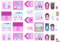 Panel para casitas de tela y muñecos de dedo Caperucita y Alicia **UNICO** 2011