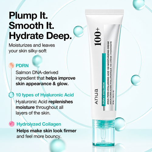 Anua - PDRN Hyaluronic Acid 100 Moisturizing Cream 60ml
