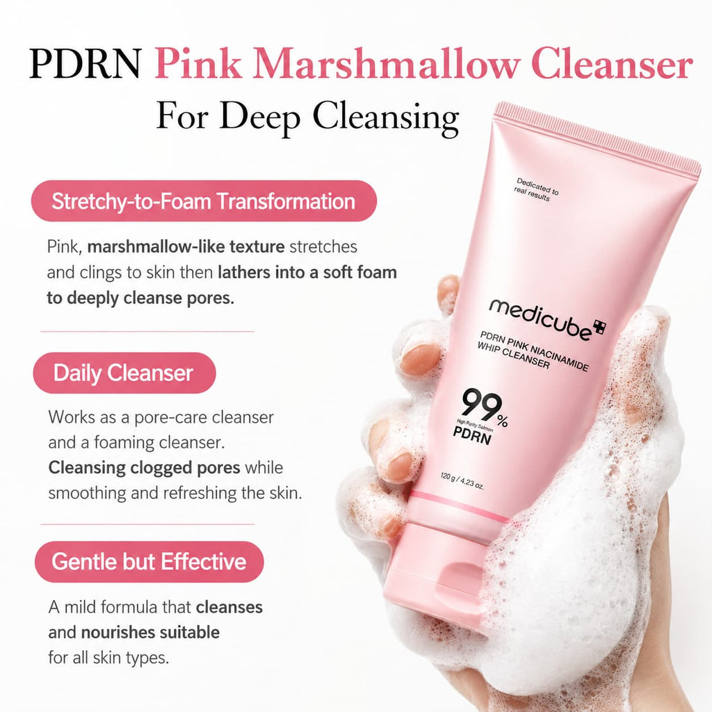 Medicube - PDRN Pink Niacinamide Whip Cleanser | Limpiador facial 120 g