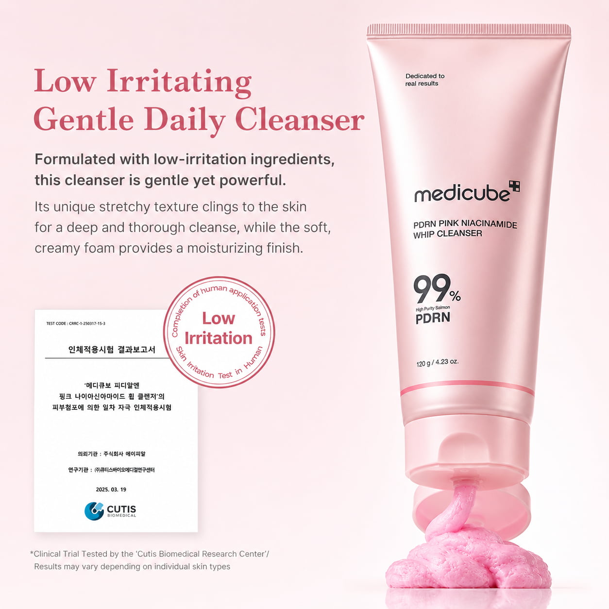 Medicube - PDRN Pink Niacinamide Whip Cleanser | Limpiador facial 120 g
