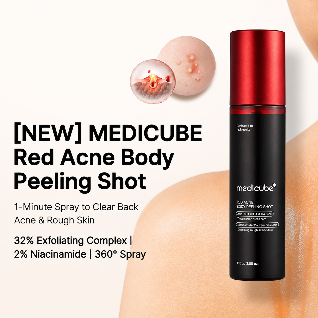 Medicube - Red Acne Body Peeling Shot | Mist facial 110 g