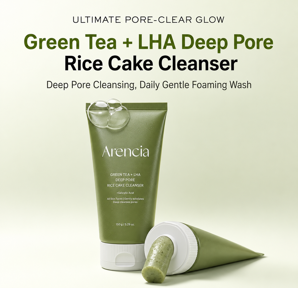 Arencia - Green Tea + LHA Deep Pore Rice Cake Cleanser 150g