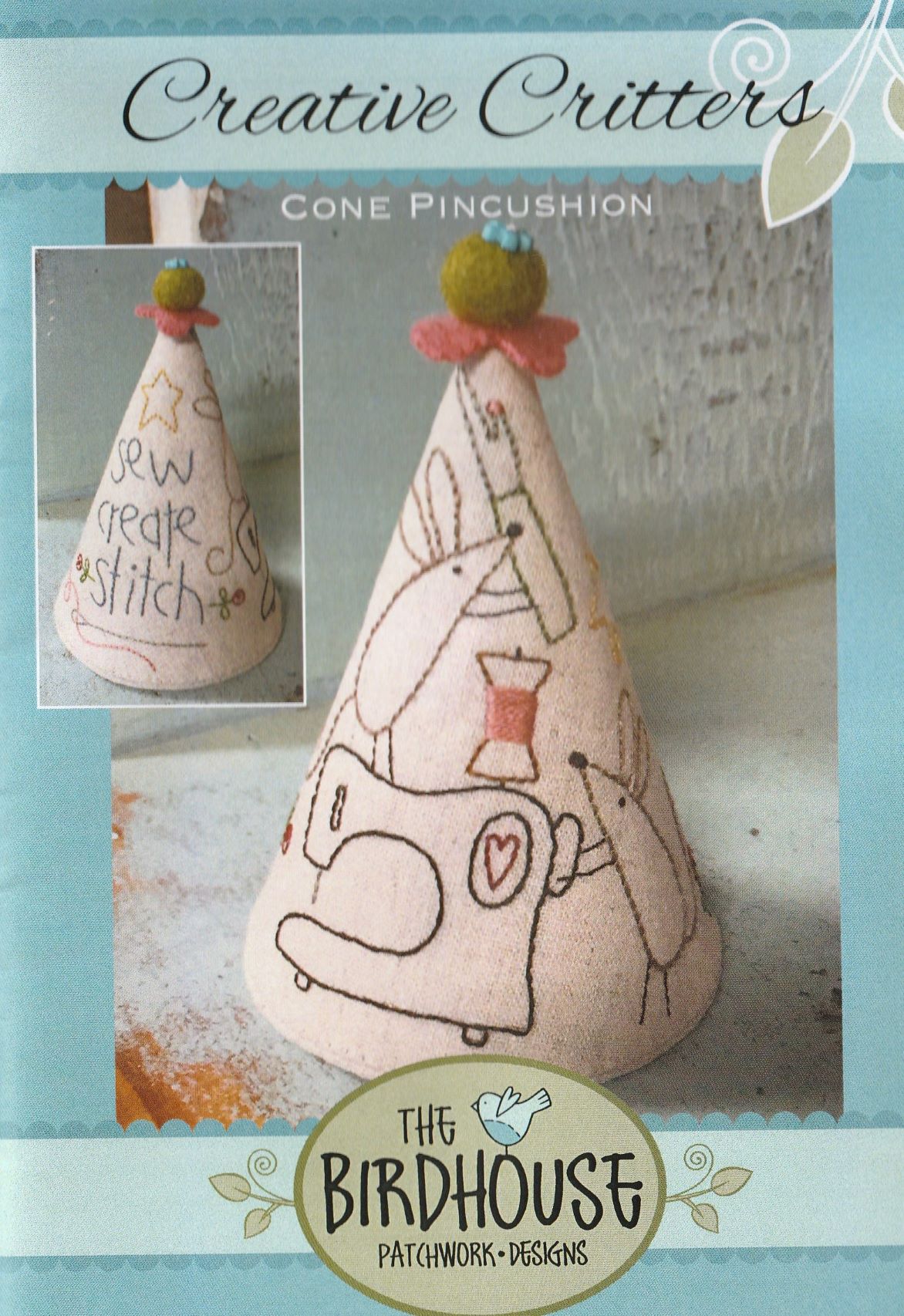Lienzo y Patrón para Bordar Alfiletero de Ratoncitos Creativos Natalie Bird