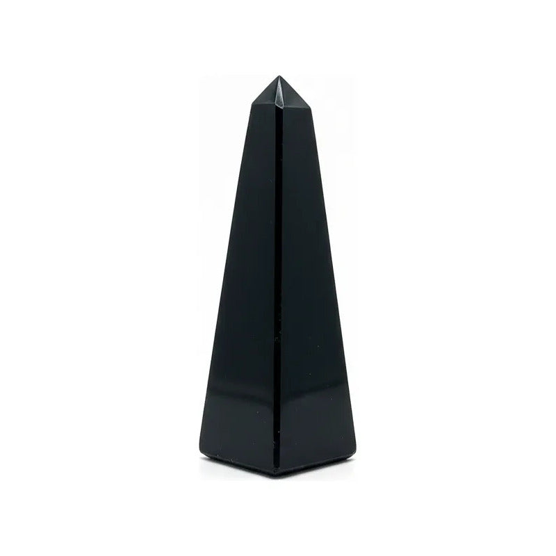 Obsidiana En Obelisco Tallado A Mano De Entre 6 Y 7 Cm Negro
