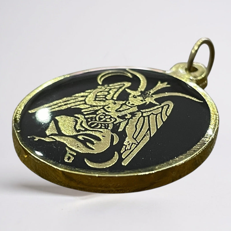 Medalla Encapsulada 25mm Amuleto De Protección Varios Modelo Baphomet 25mm