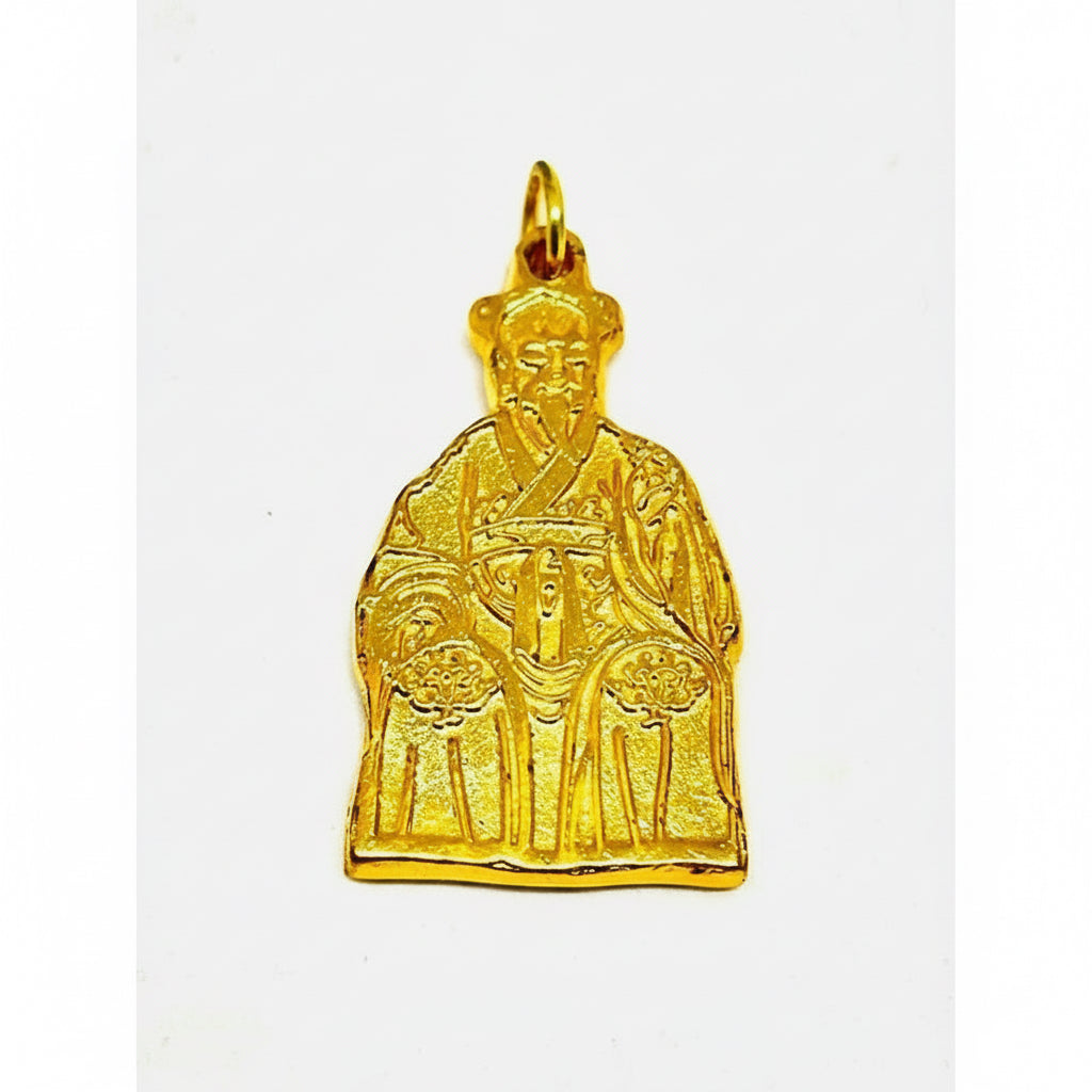 Gran Duque General Yan Xin Feng Shui Amuleto Baño Oro 3.5cm