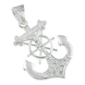 Dije De Cruz Con Forma De Ancla De Plata 925