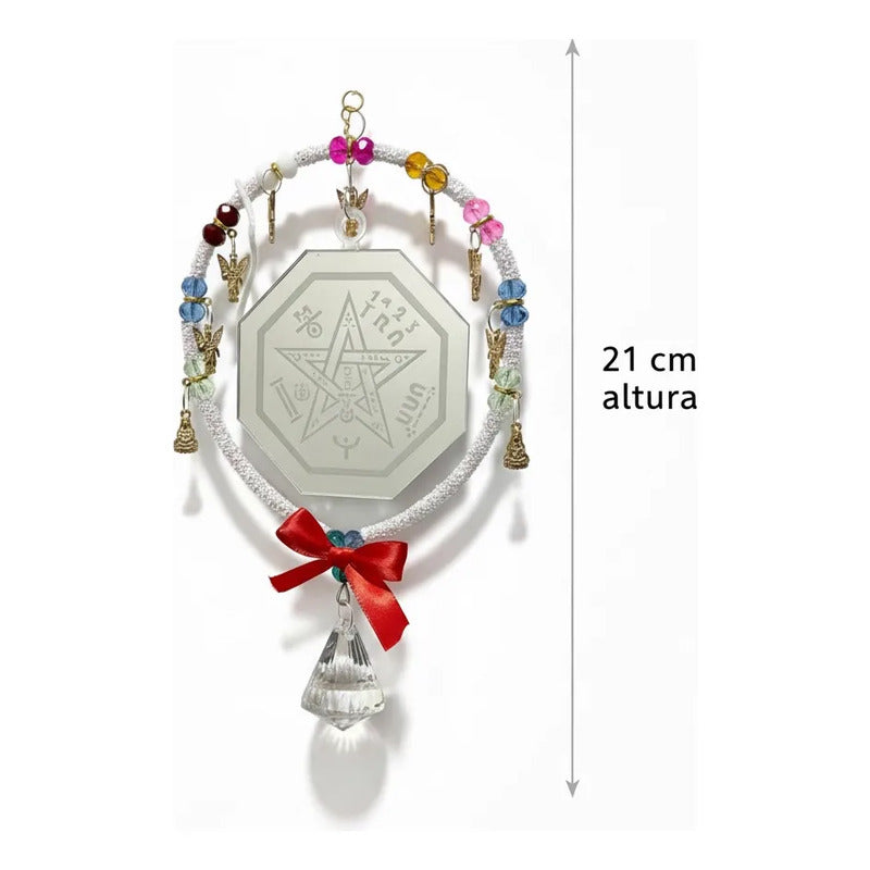 Adorno De Pared Con Espejo Tetragramaton, Angeles Y Esfera Pendulum Colgante Con Pendulo