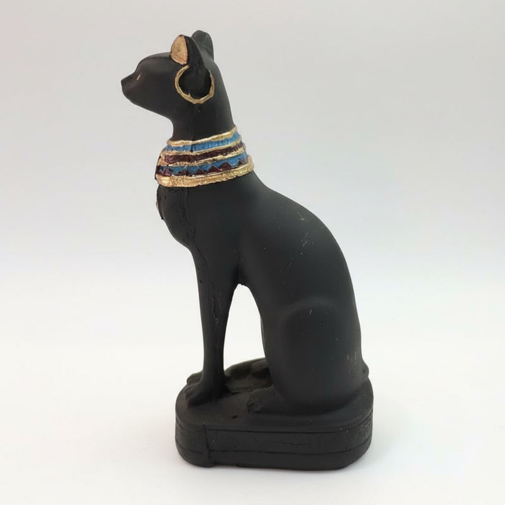 Gato Egipcio Resina Nacional 17.5cm Negro