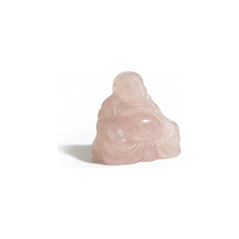 Escultura De Cuarzo Rosa Con Forma De Buda Rosa