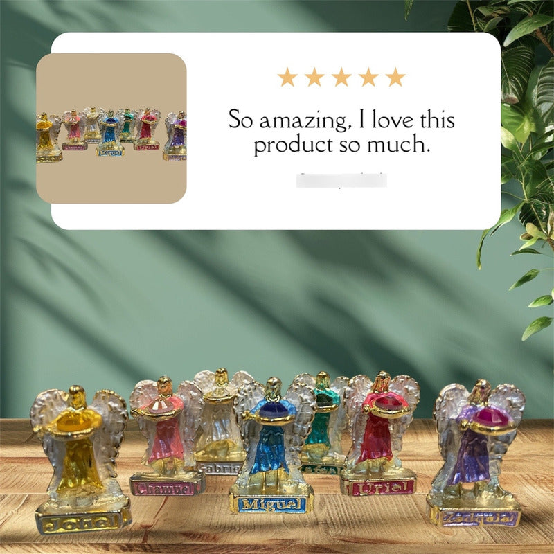 Set De 7 Arcangeles Decorativos, Figuras Miniaturas De Metal Multi Colores