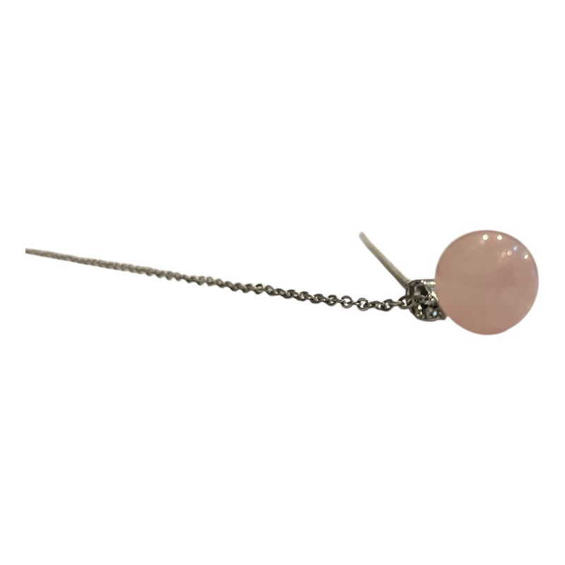 Cuarzo En Esfera Dije Con Cadena