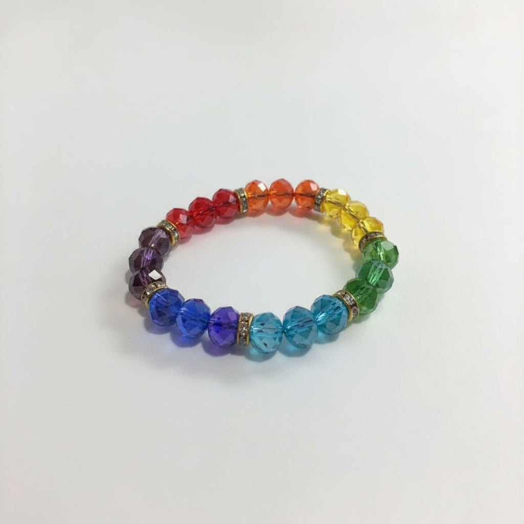 Pulcera 7 Chakras En Cristal Variado 10 Cm