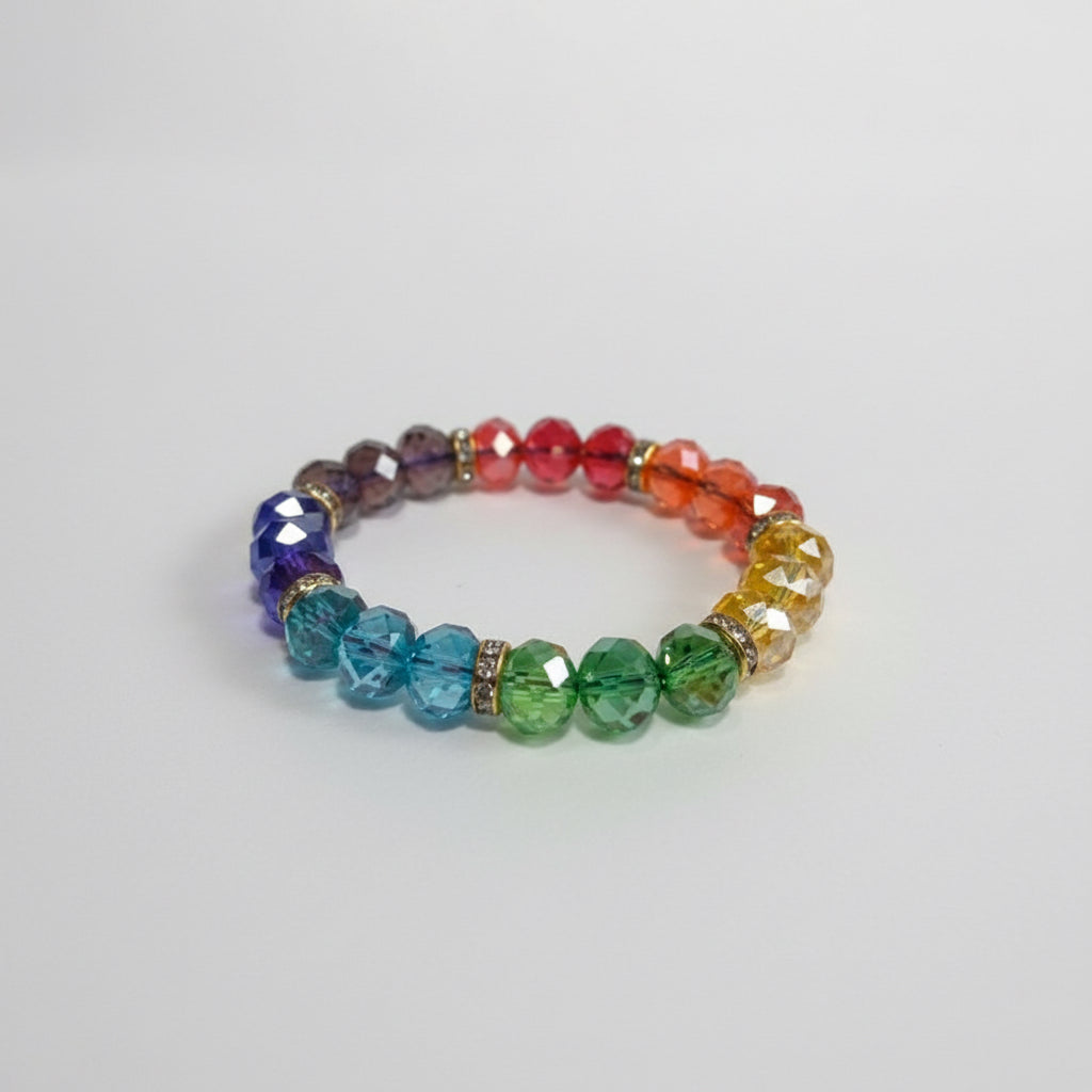 Pulcera 7 Chakras En Cristal Variado 10 Cm