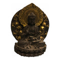 Buda Con Círculo 12 Cm Figura De Resina Negro