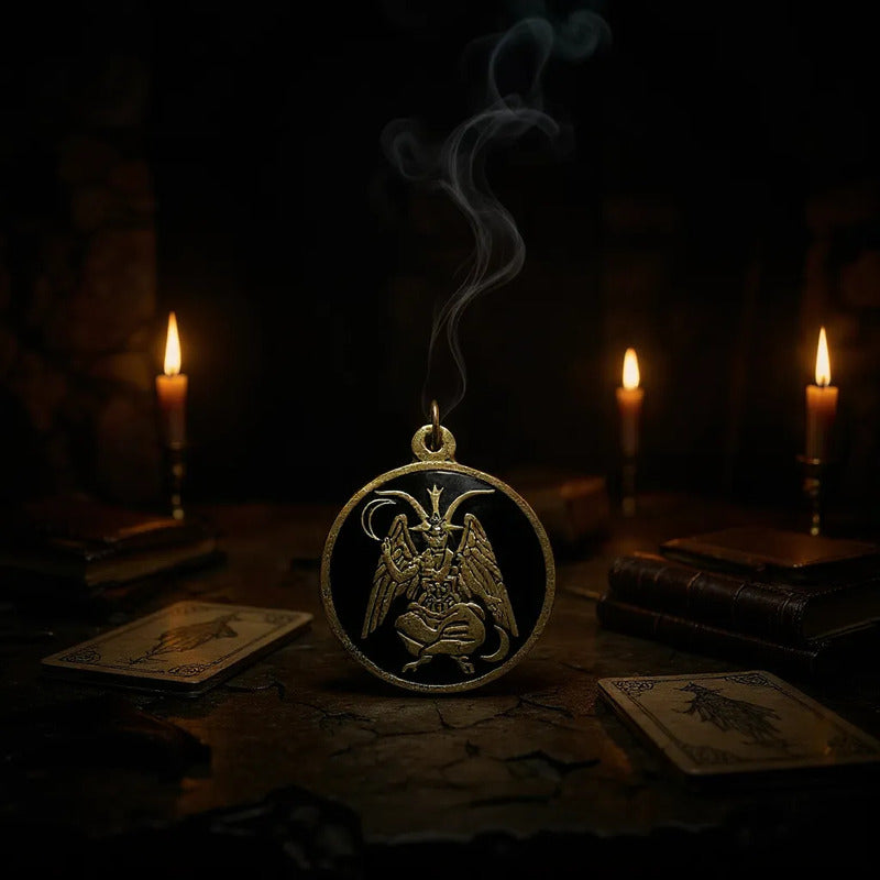 Medalla Encapsulada 30mm Amuleto De Protección Varios Modelo Baphomet