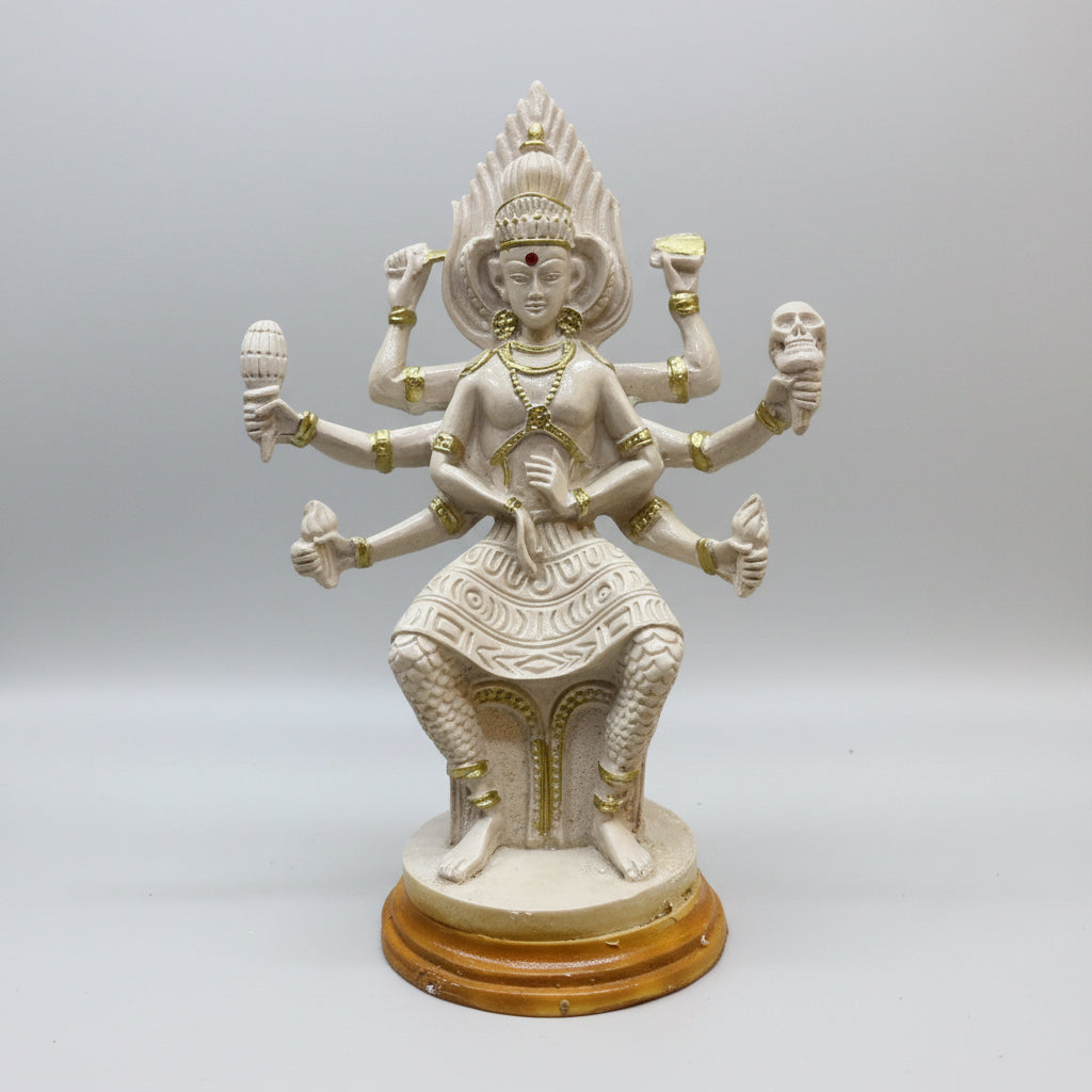 Diosa Kali Figura En Resina 30cm Alto Verde Oscuro