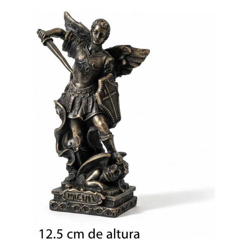 Arcángel Estatua De Resina De 12.5 Cm De Altura Oro Viejo Miguel