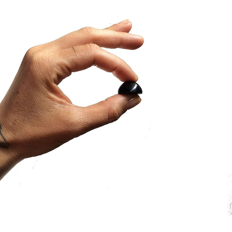 Ombliguera Artesanal De Obsidiana Negra Única Negro